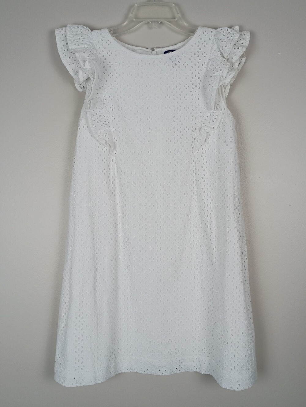NEW Polo Ralph Lauren Girls Dress A Line Eyelet Mini 16 Ivory Coastal Cotton